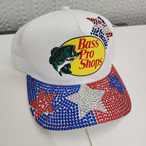 Bass Pro Shops Bling Mesh-Back Cap - Patriotic Hat - Picture 2 of 11